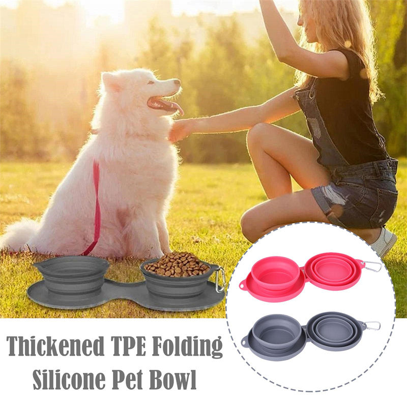 Foldable Double Bowl for Pets | Portable Travel Feeder – Beboo FlexBowl™