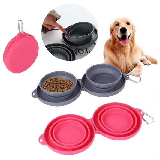 Foldable Double Bowl for Pets | Portable Travel Feeder – Beboo FlexBowl™